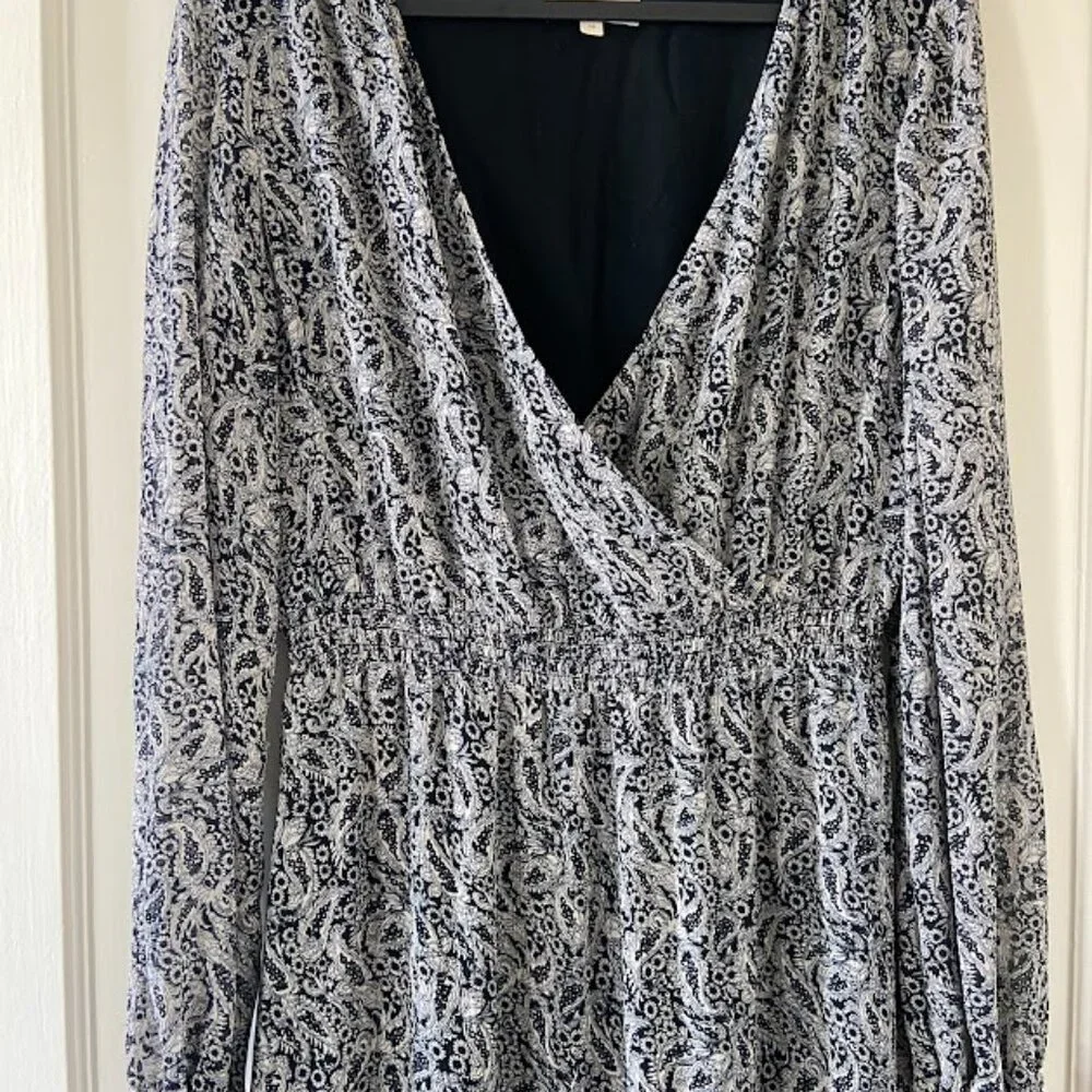 Sezane black and cream paisley print midi dress - Size 38 - Picture 10 of 13